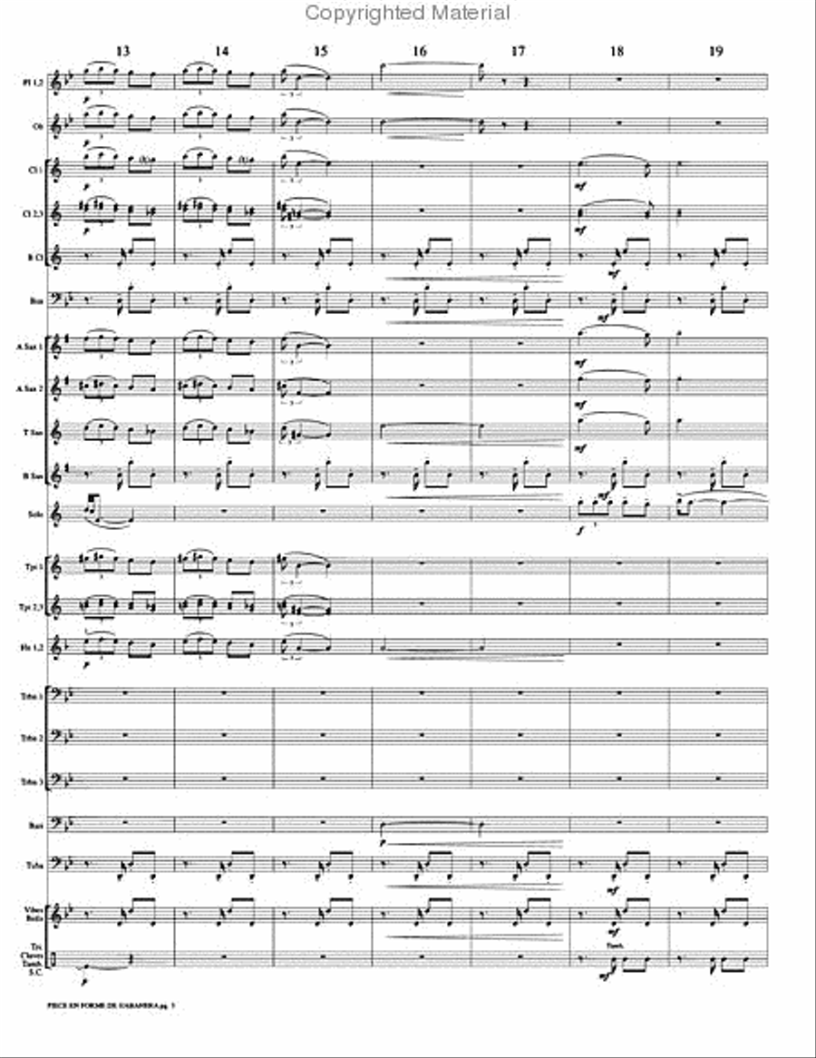 Piece en Forme de Habanera Concert Band scores gallery preview page 6