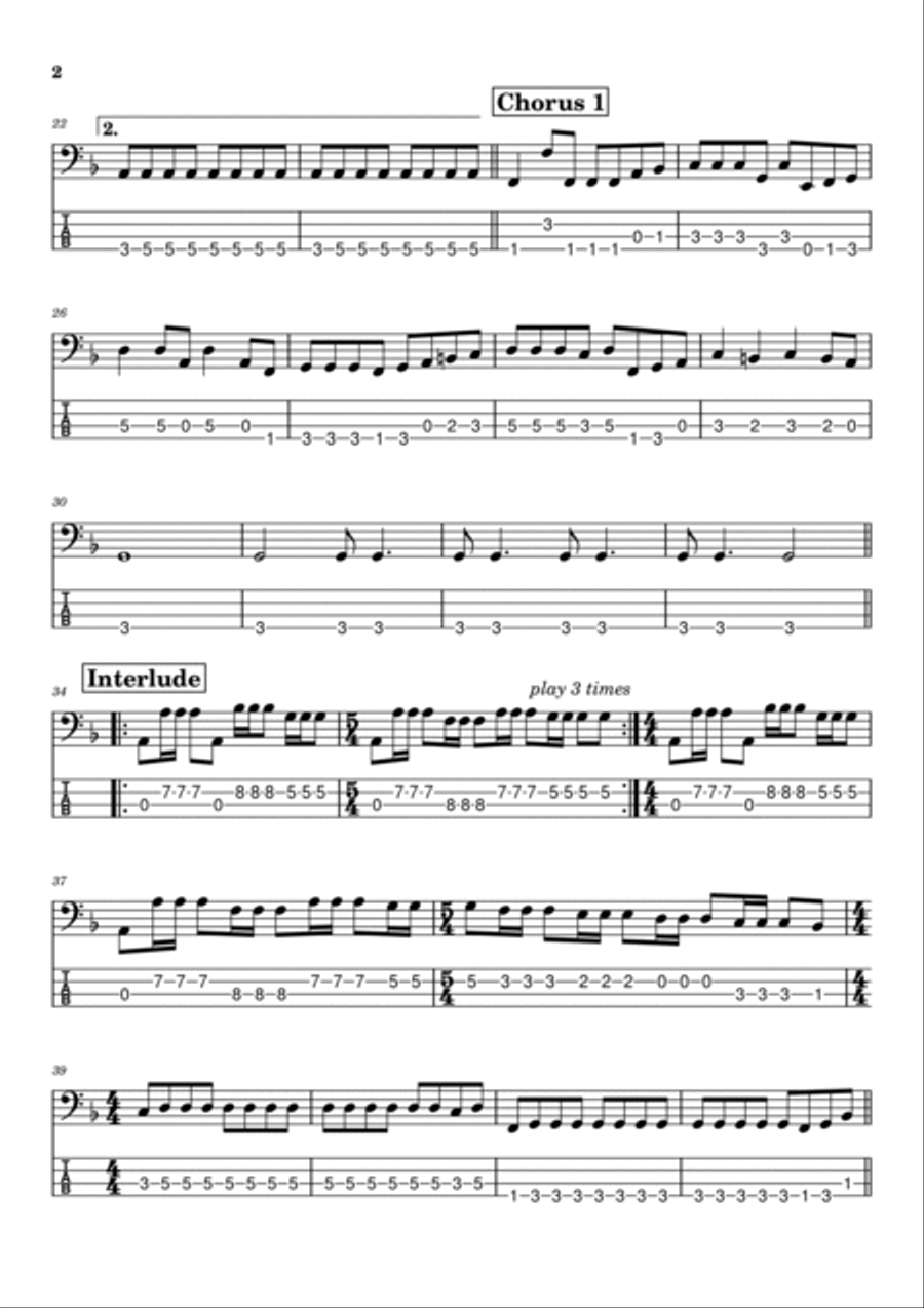 Perfect Strangers Guitar Tablature scores gallery preview page 2
