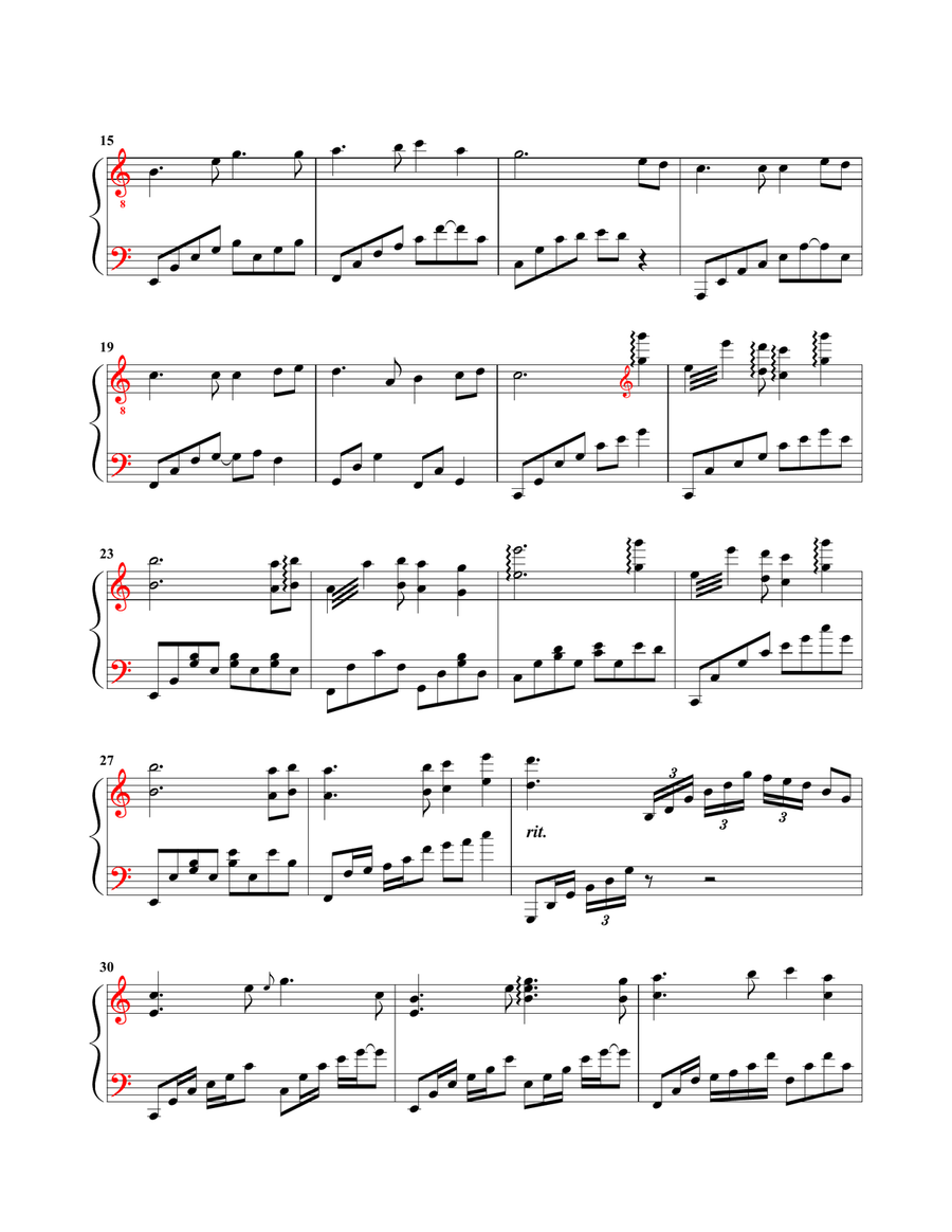 The Moon Represents My Heart Piano Solo scores gallery preview page 2
