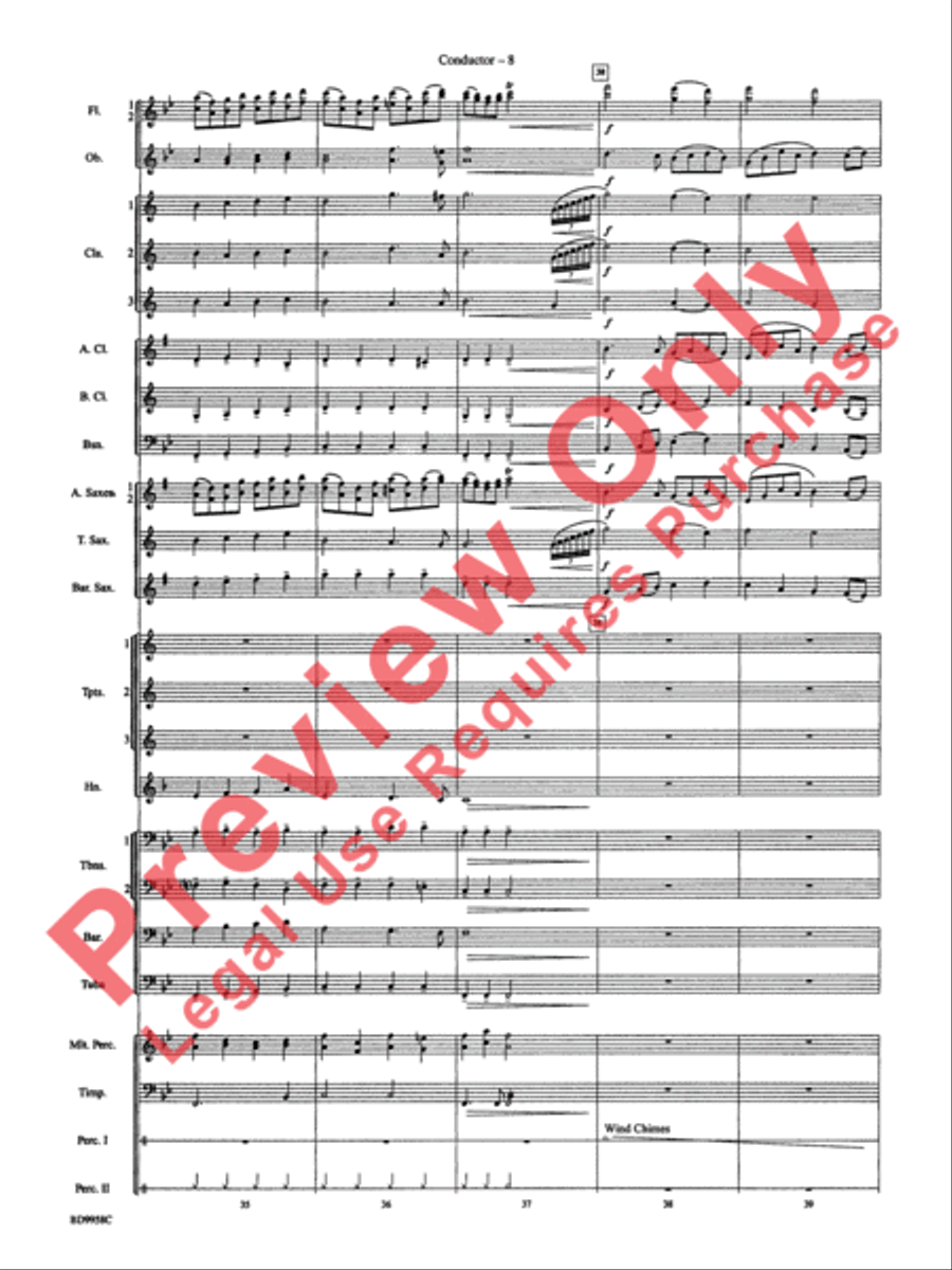 Fanfare and Processional on an Old English Carol Concert Band scores gallery preview page 10