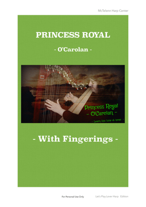 Book cover for Princess Royal - O'Carolan - intermediate & 34 String Harp | McTelenn Harp Center