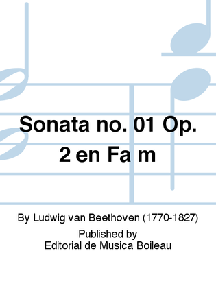 Book cover for Sonata no. 01 Op. 2 en Fa m