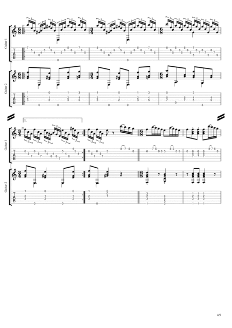 El Vito (Paco de Lucia / Ricardo Modrego version) guitar duo SCORE + TAB Acoustic Guitar scores gallery preview page 4