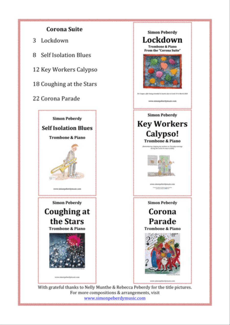 Corona Suite, 5 new pieces for Trombone and Piano by Simon Peberdy image number null