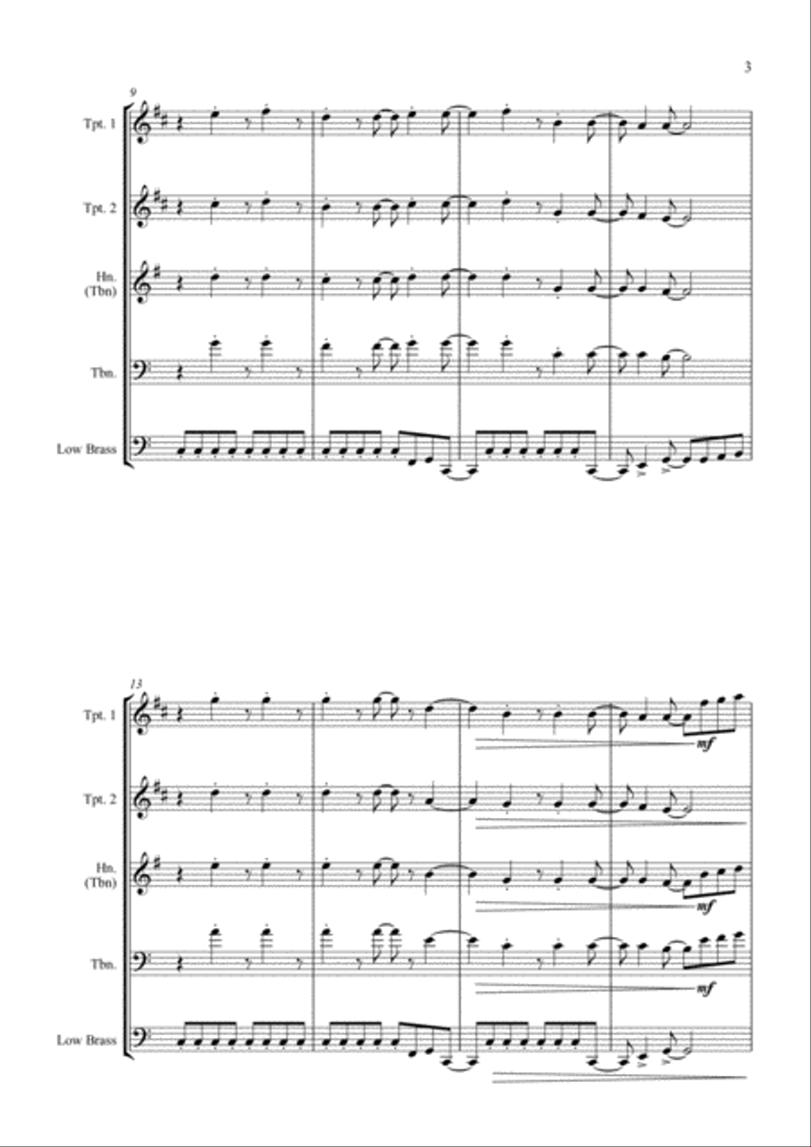 Jump Jump Brass Quartet scores gallery preview page 3