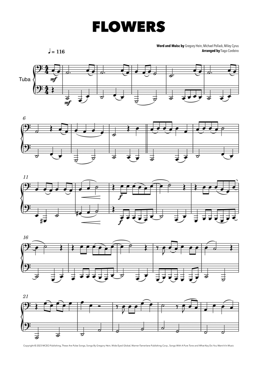 Flowers Brass Duet scores gallery preview page 1