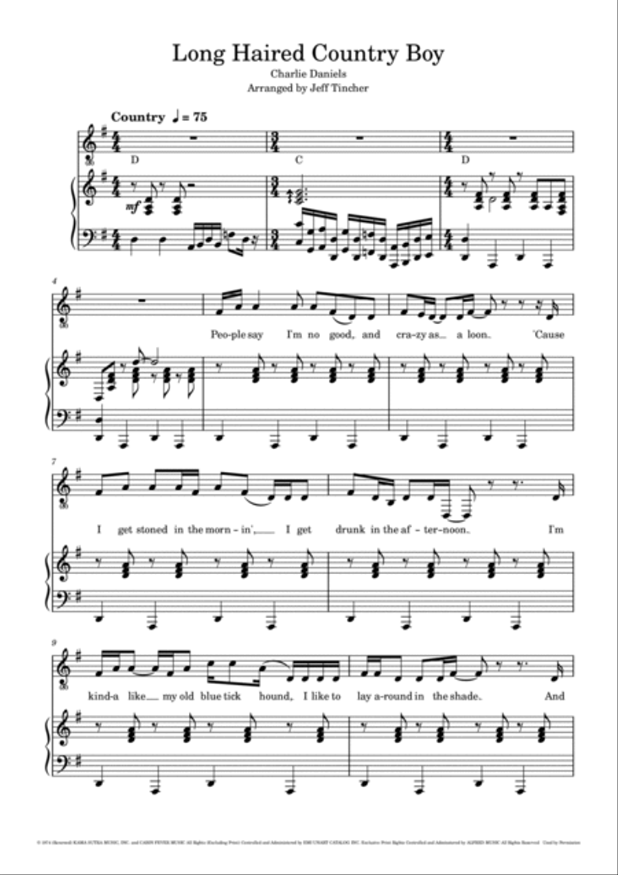 Long Haired Country Boy Voice scores gallery preview page 2