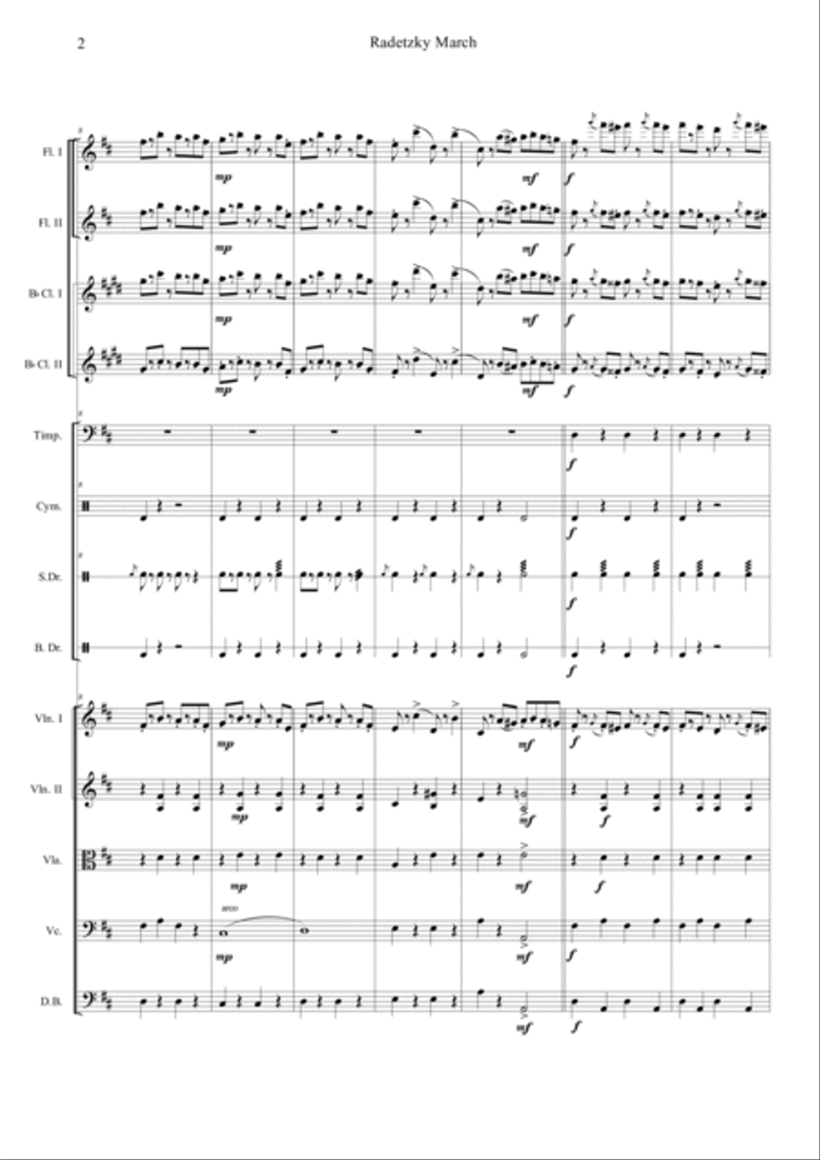 Radetzky Marsch Orchestra scores gallery preview page 2