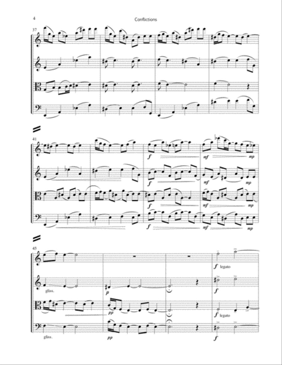 Conflictions – for string quartet String Quartet scores gallery preview page 5