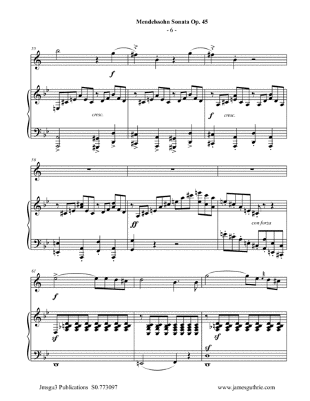 Mendelssohn: Sonata Op. 45 for Soprano Sax & Piano image number null
