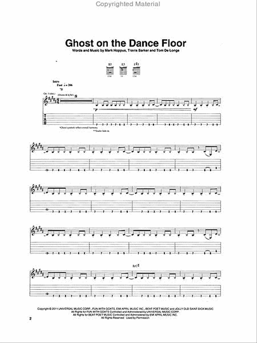 Blink-182 - Neighborhoods Electric Guitar scores gallery preview page 3