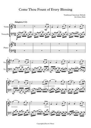Come Thou Fount of Every Blessing x Bach's Cello Suite No.1 Prelude (Violin/Cello/Piano)