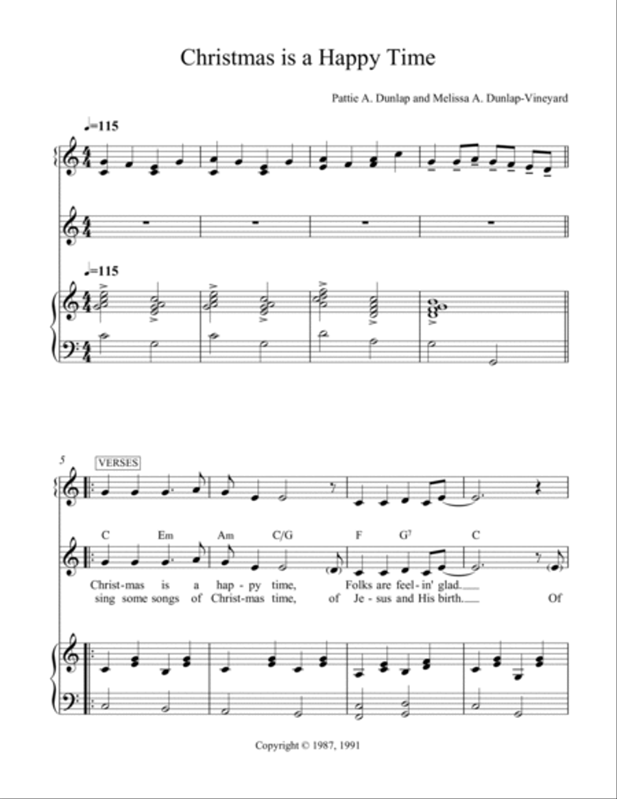 Christmas is a Happy Time Voice scores gallery preview page 4