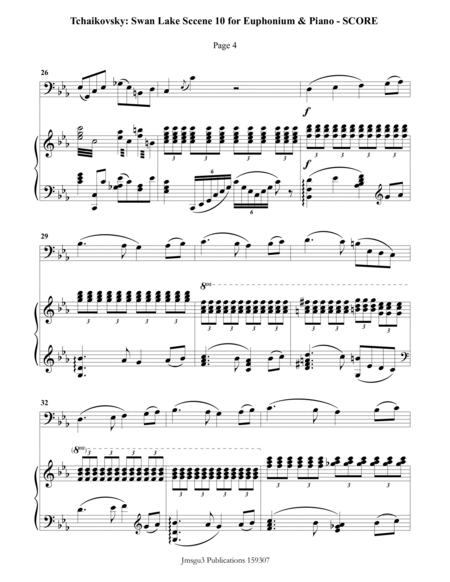 Tchaikovsky: Scene 10 from Swan Lake for Euphonium & Piano image number null