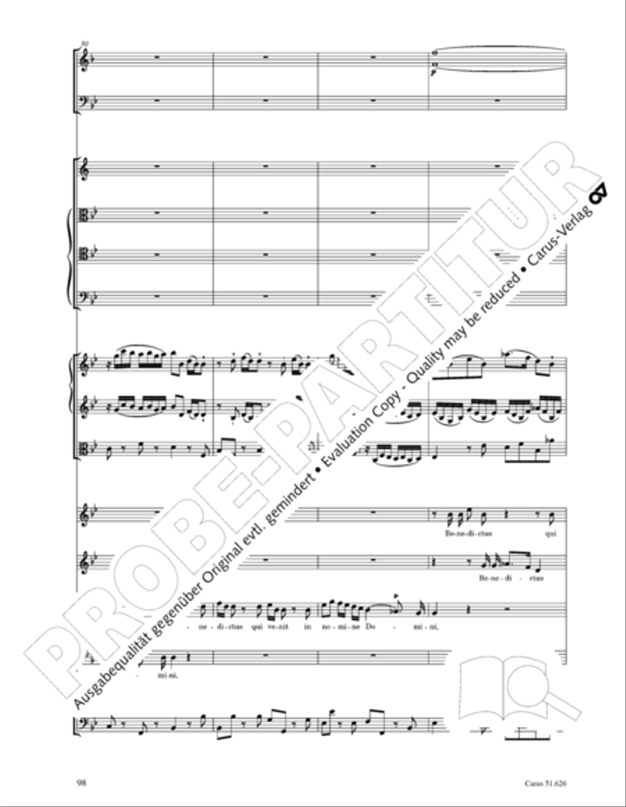 Missa longa in C major (Missa longa in C) 4-Part scores gallery preview page 110