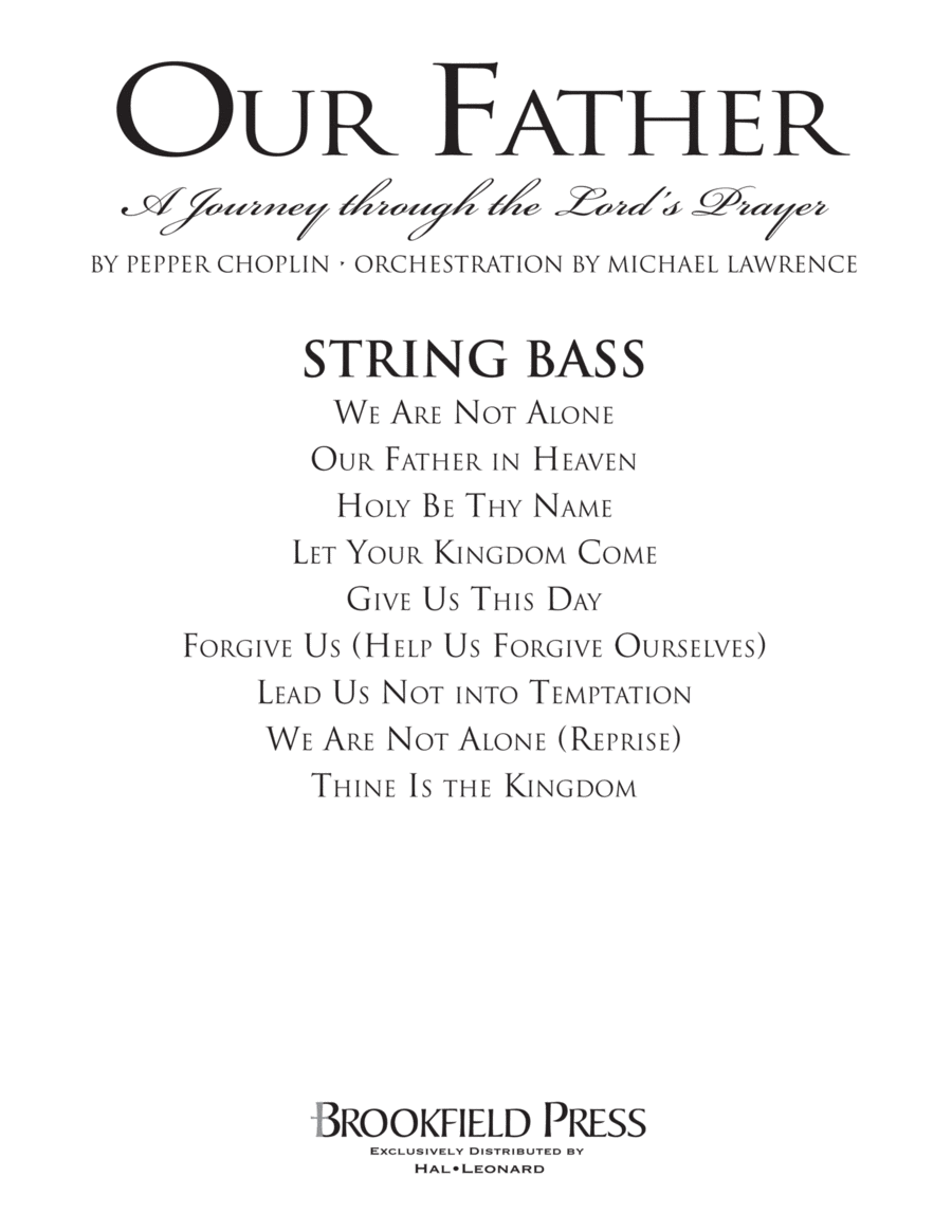 Our Father - A Journey Through The Lord's Prayer - String Bass