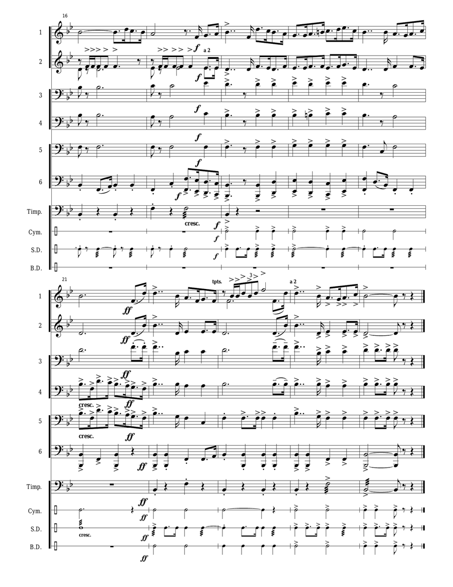 Belgium National Anthem: La Brabançonne Large Ensemble scores gallery preview page 6