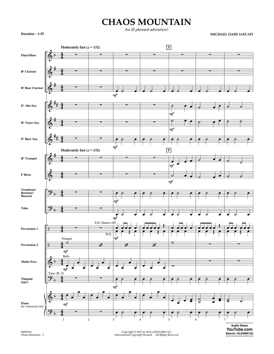 Chaos Mountain - Conductor Score (Full Score) Concert Band scores gallery preview page 3