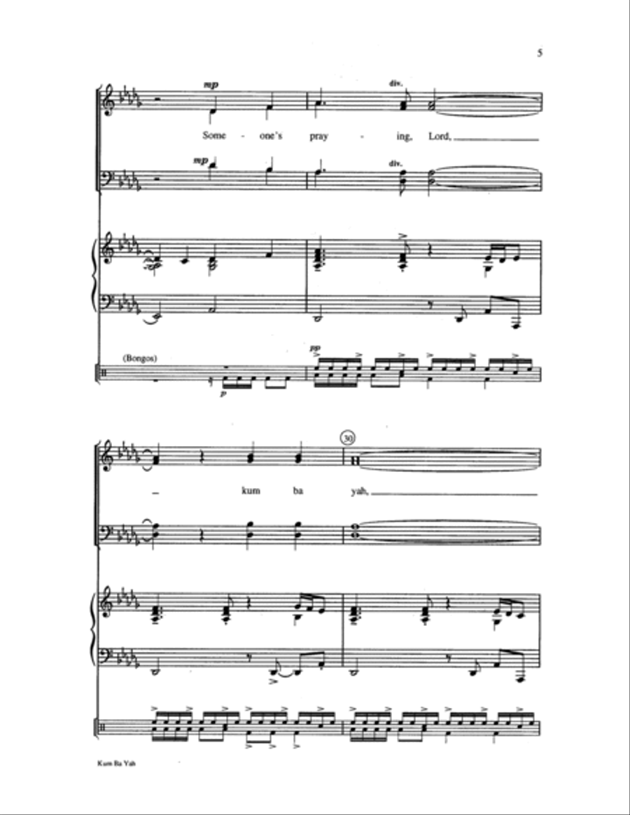 Kum Ba Yah Choir scores gallery preview page 5