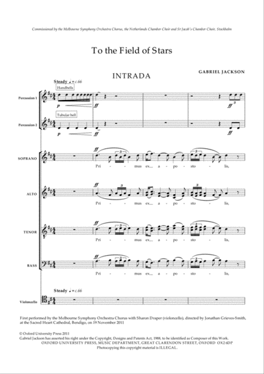 To the Field of Stars 4-Part scores gallery preview page 2