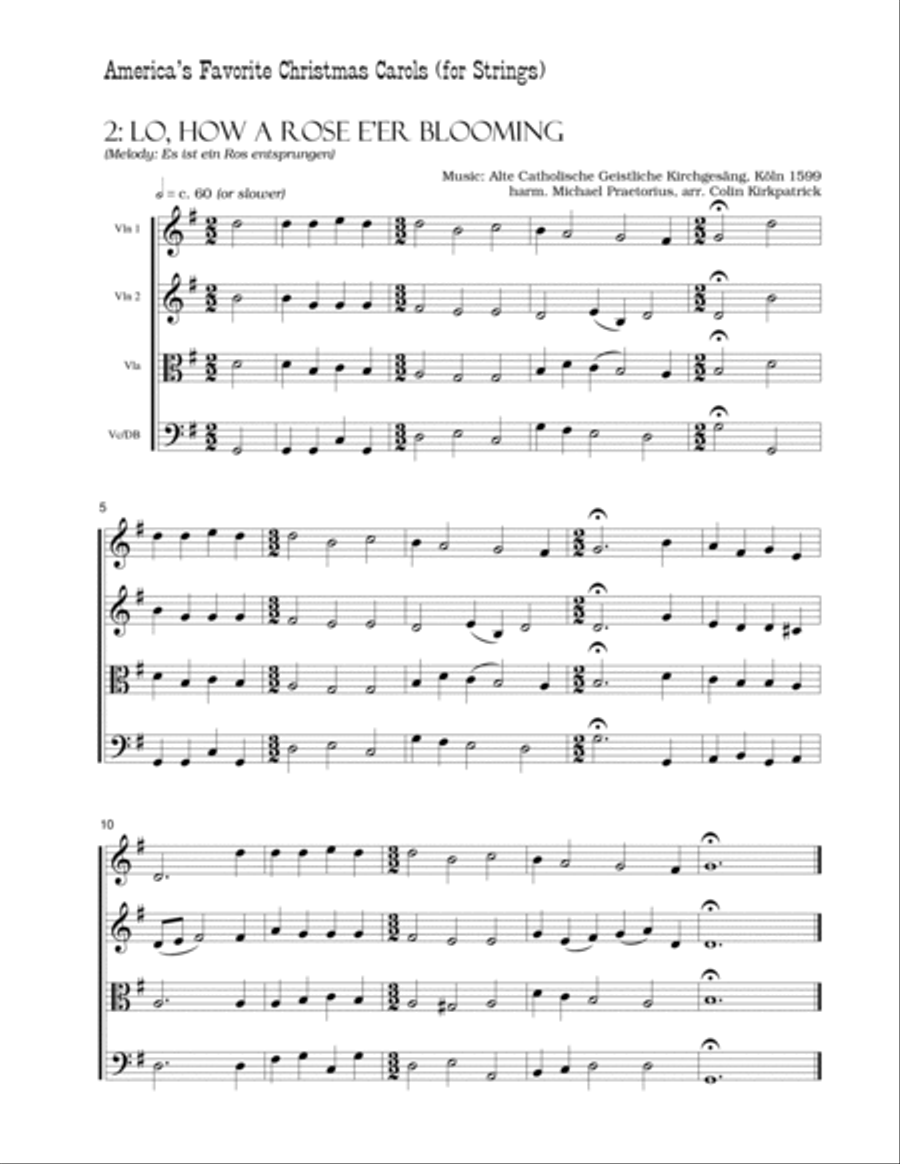America's Favorite Christmas Carols arranged for Strings String Orchestra scores gallery preview page 4