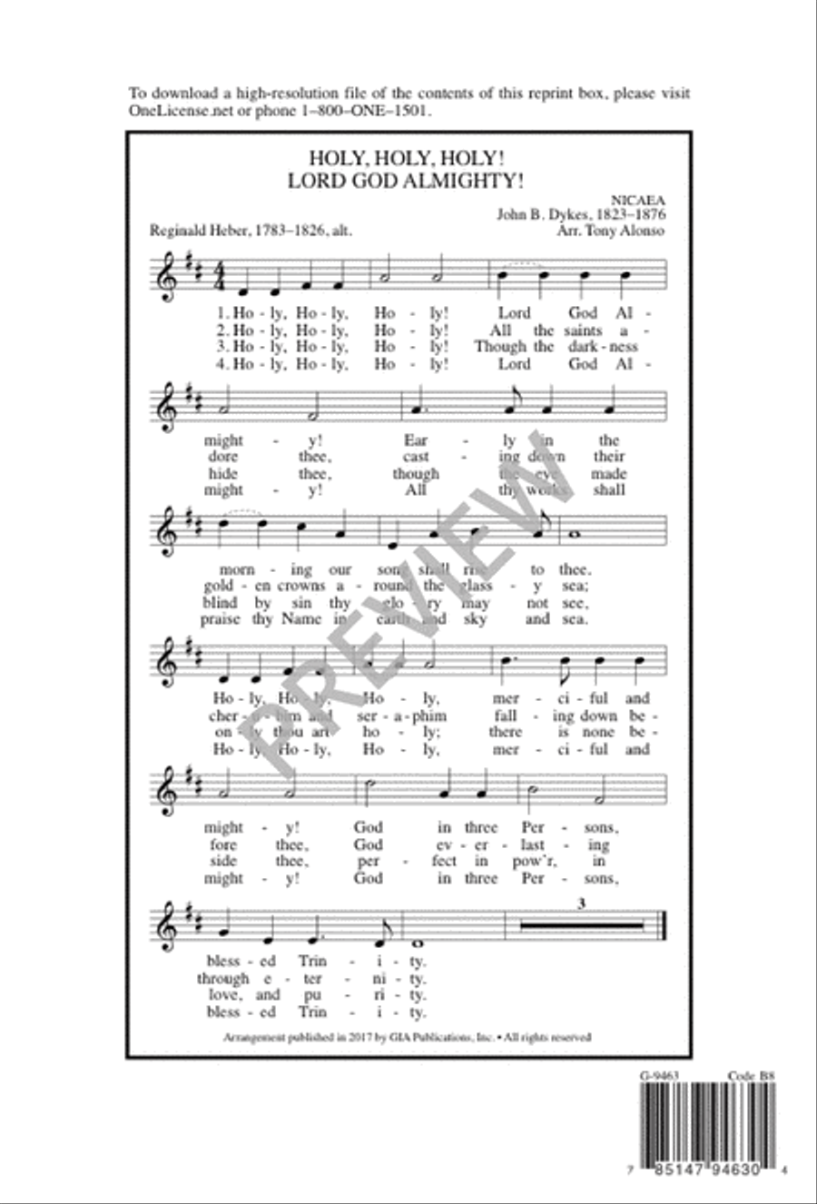 Holy, Holy, Holy! Lord God Almighty! 3-Part scores gallery preview page 9