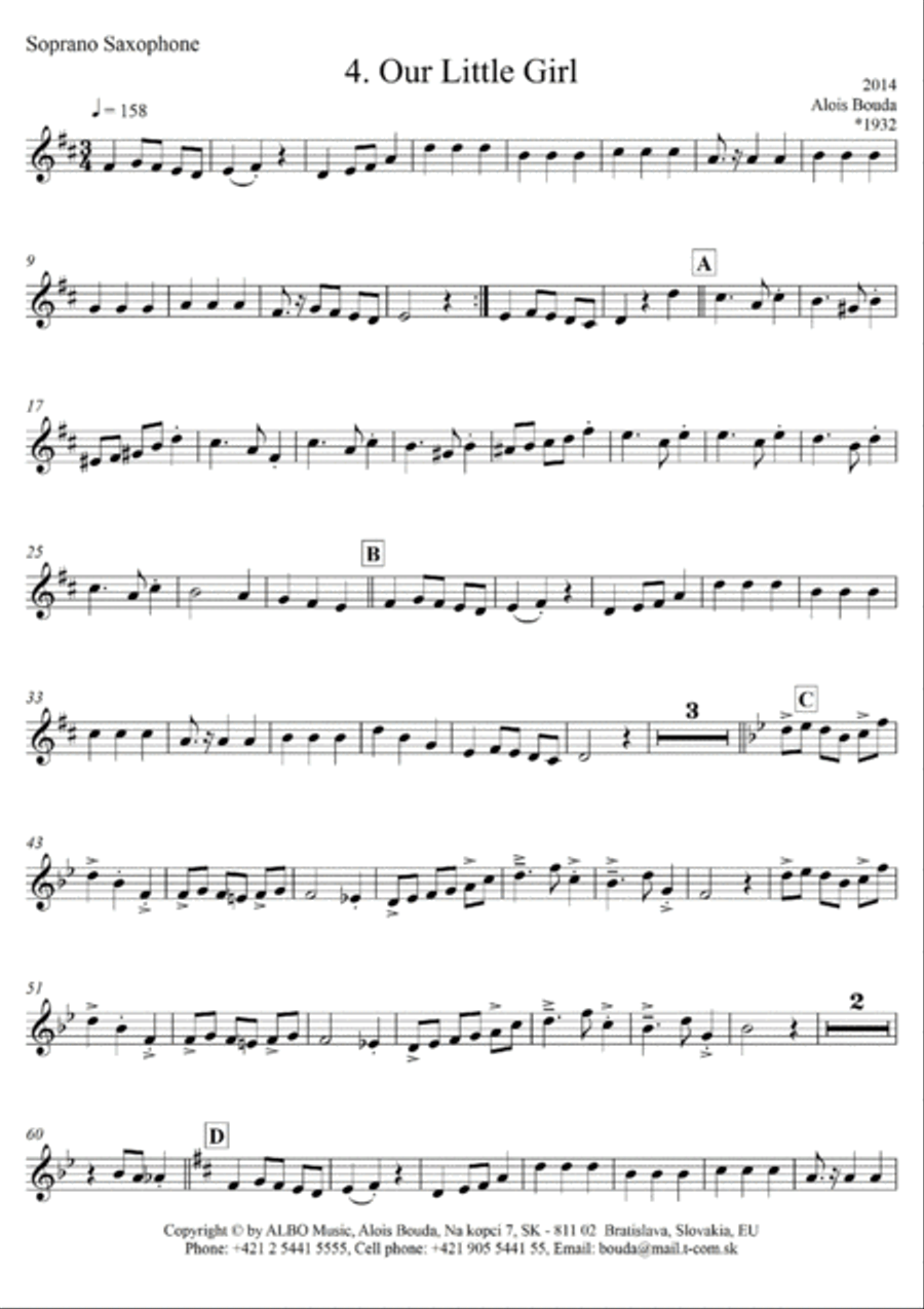 My Family 4 - Our Little Girl Saxophone Quartet scores gallery preview page 5