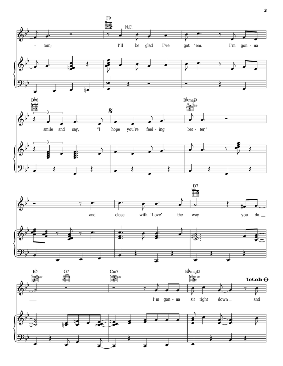 I'm Gonna Sit Right Down And Write Myself A Letter Piano, Vocal, Guitar scores gallery preview page 3