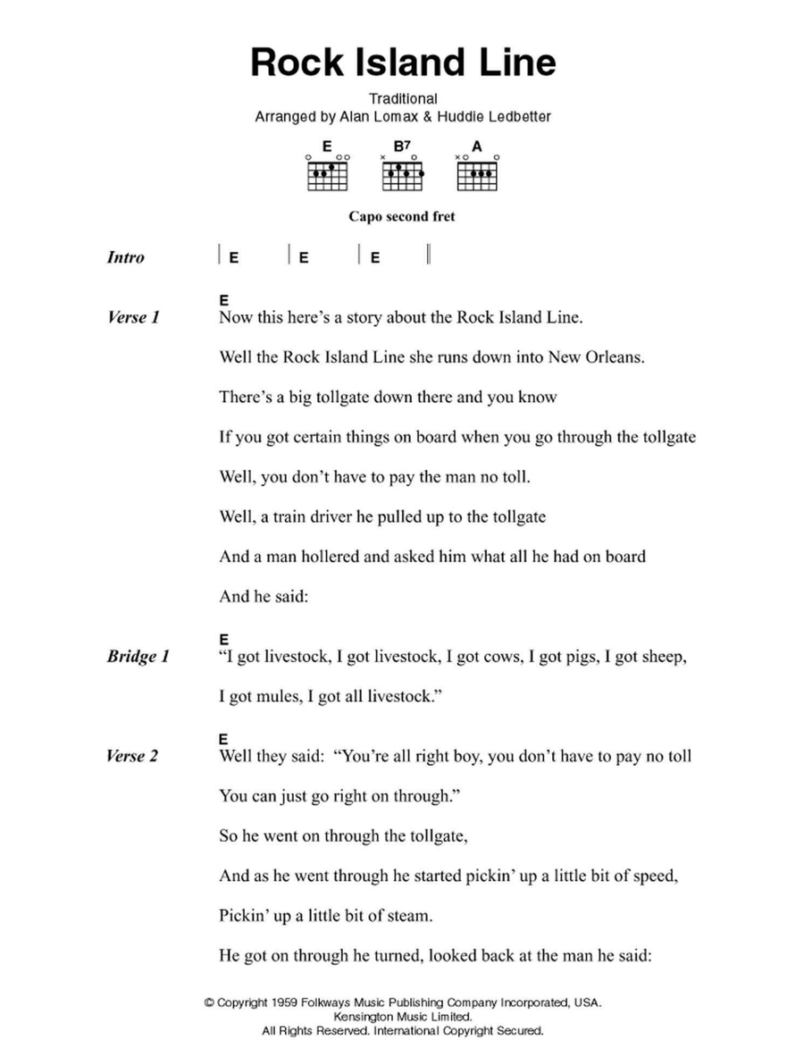 Rock Island Line Electric Guitar scores gallery preview page 1