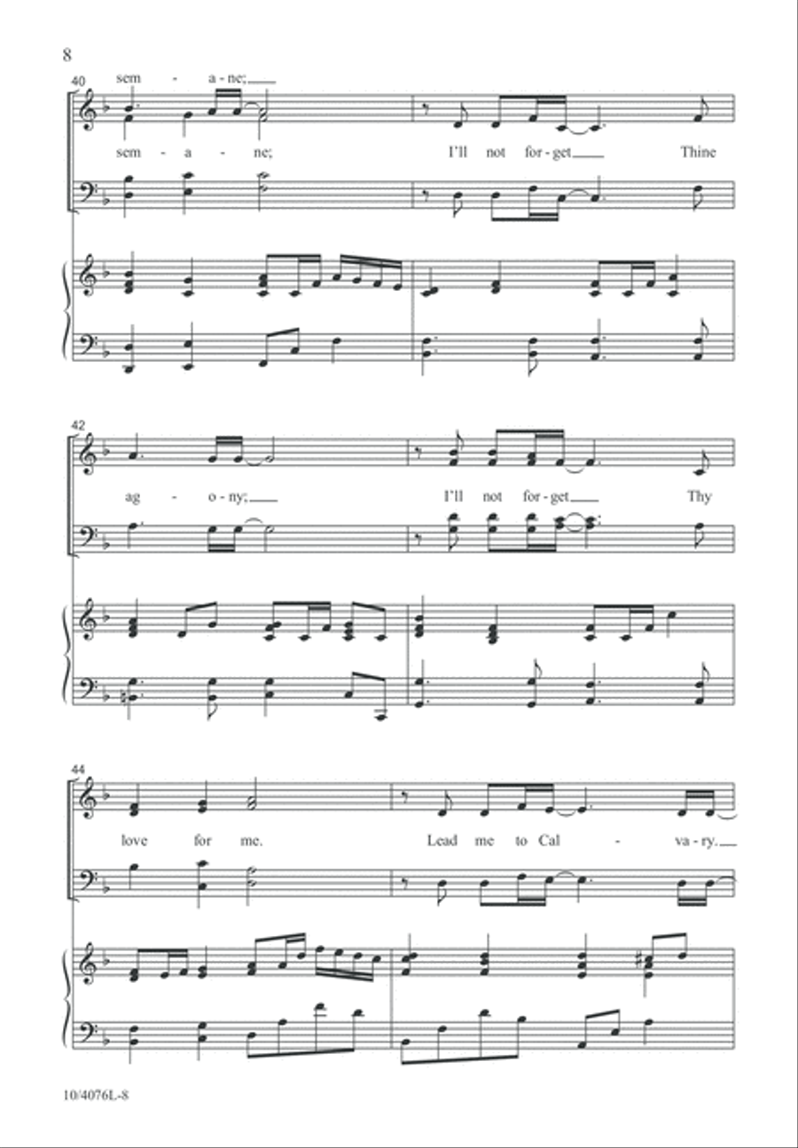 To Calvary 4-Part scores gallery preview page 9