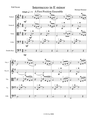 Intermezzo in E minor for String Orchestra, First Position String Orchestra Series