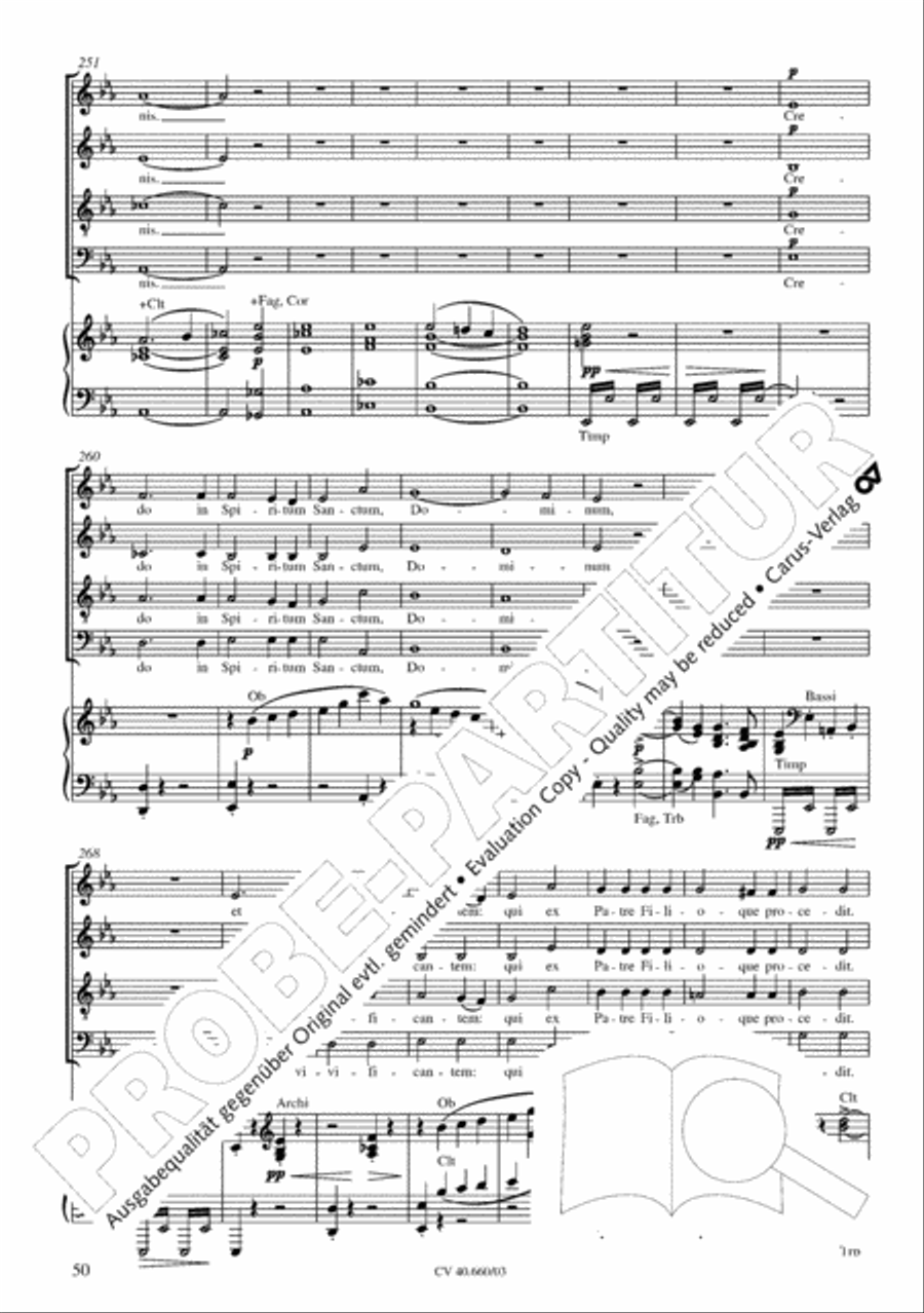 Mass in E flat major (Messe in Es) SATTB scores gallery preview page 51