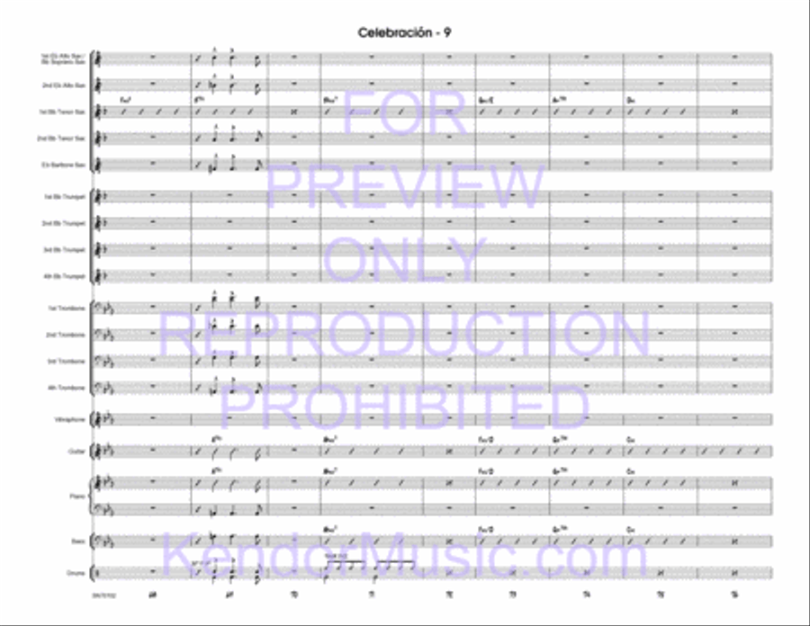 Celebracion (Full Score) Jazz Ensemble scores gallery preview page 10