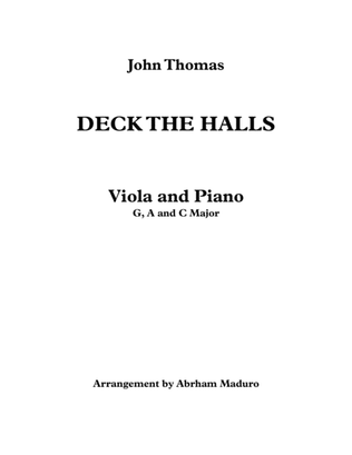 Deck The Halls Viola and Piano-Three Tonalities Included