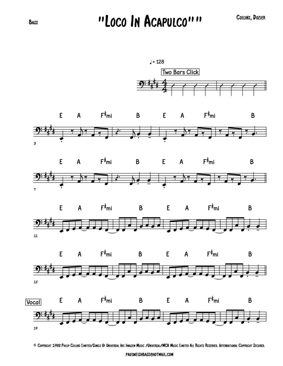 Loco In Acapulco Loco In Acapulco Voice scores gallery preview page 1