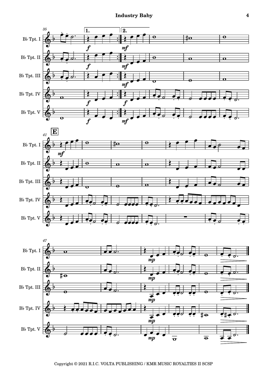 Industry Baby Brass Ensemble scores gallery preview page 5