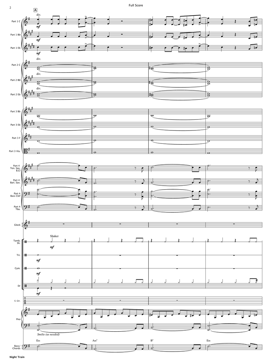 Night Train (Flexible Instrumentation) Concert Band scores gallery preview page 4