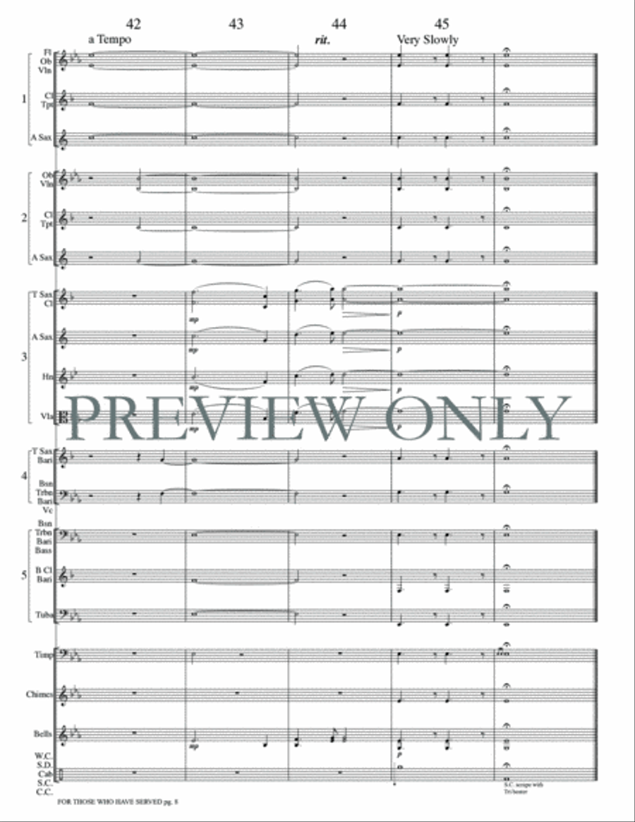 For Those Who Have Served Concert Band scores gallery preview page 11