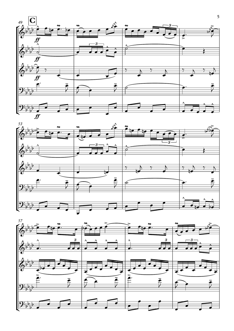 Valdresmarsjen / The Valdres March Brass Ensemble scores gallery preview page 5