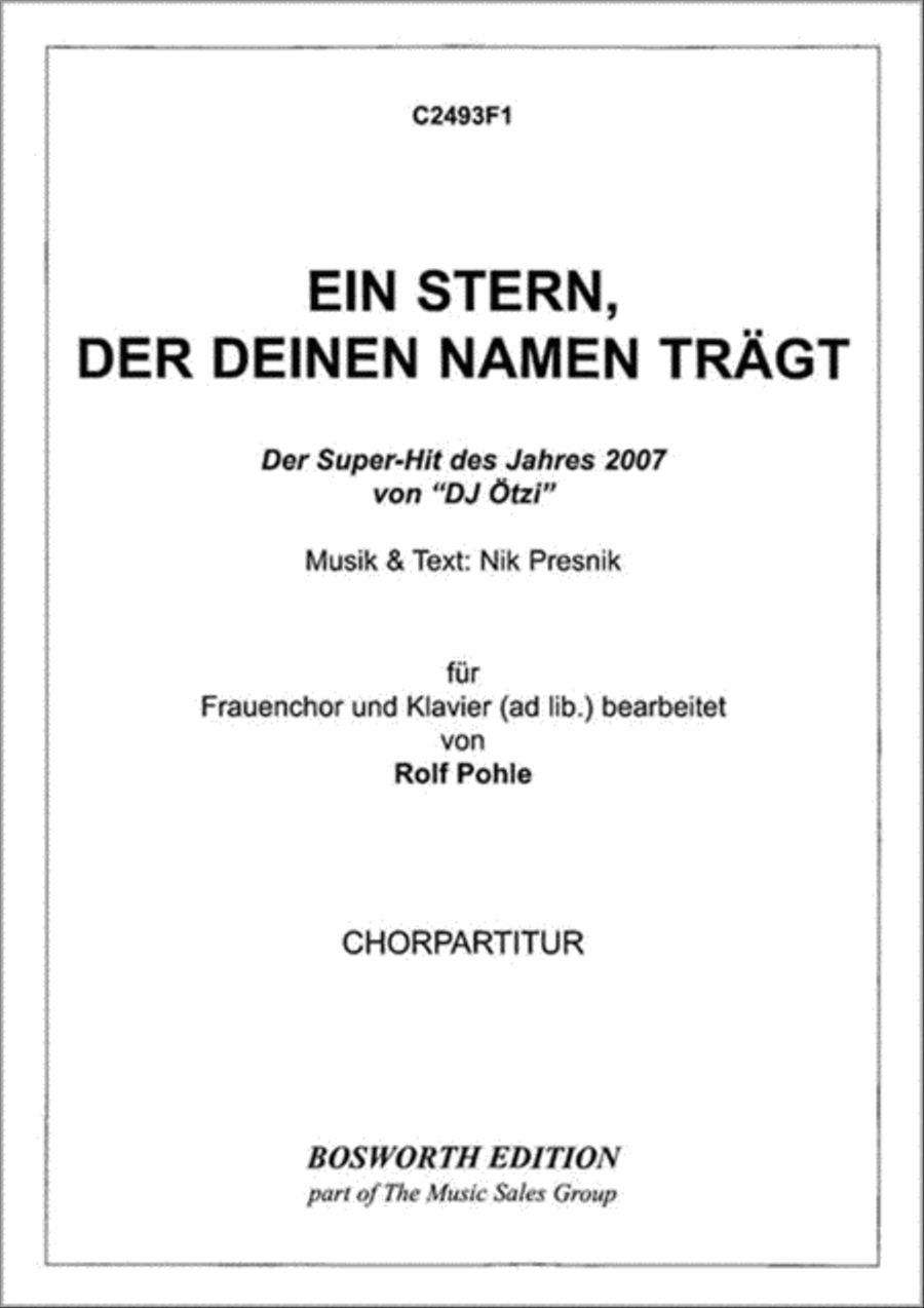 Einen Stern Der Deinen Namen Trägt Noten Download Ein Stern, der deinen Namen trägt - Women's Choir - Sheet Music | Sheet