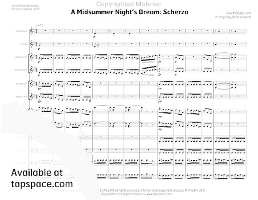 Midsummer Night's Dream, A: Scherzo Percussion Ensemble scores gallery preview page 6
