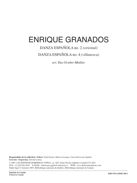 Danza espanola no. 2 (oriental) & no. 4 (villanesca)