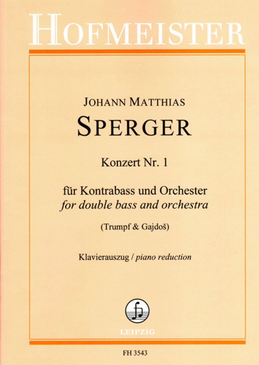 Konzert Nr. 1 fur Kontrabass und Orchster / KlA
