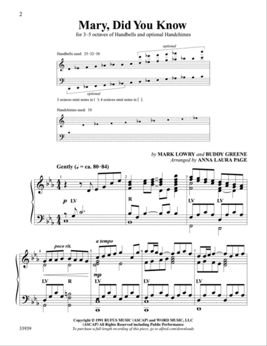 Mary, Did You Know Handbell Choir scores gallery preview page 2