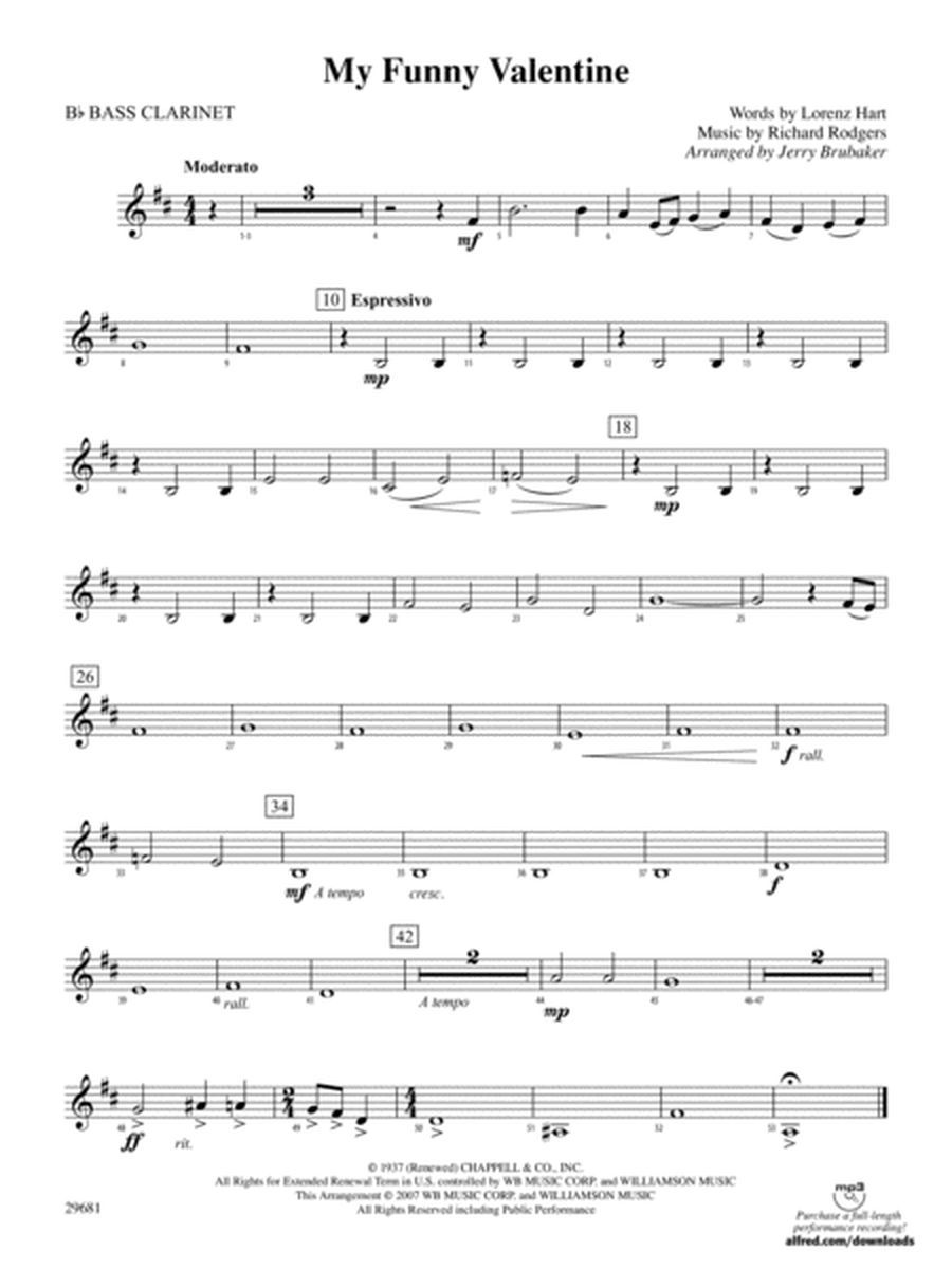 My Funny Valentine: B-flat Bass Clarinet
