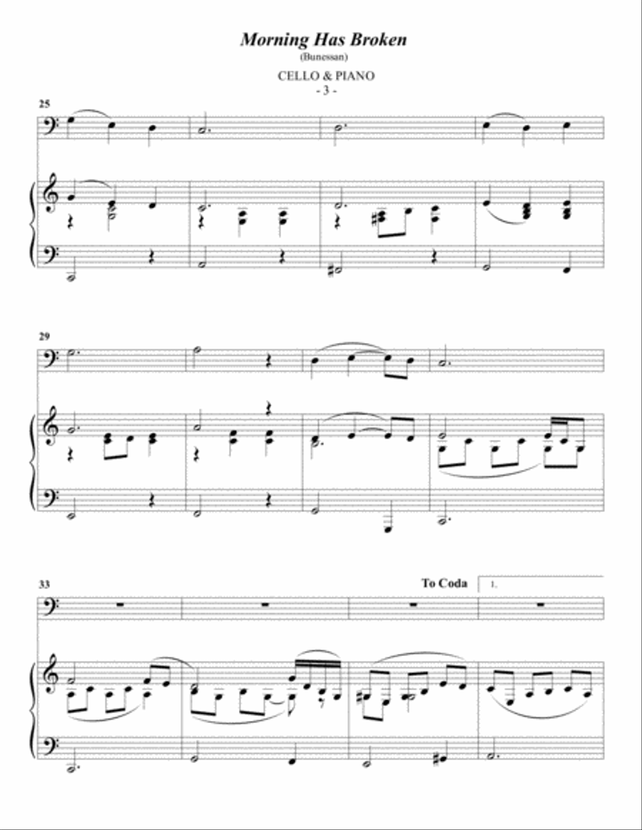 Morning Has Broken Piano scores gallery preview page 3