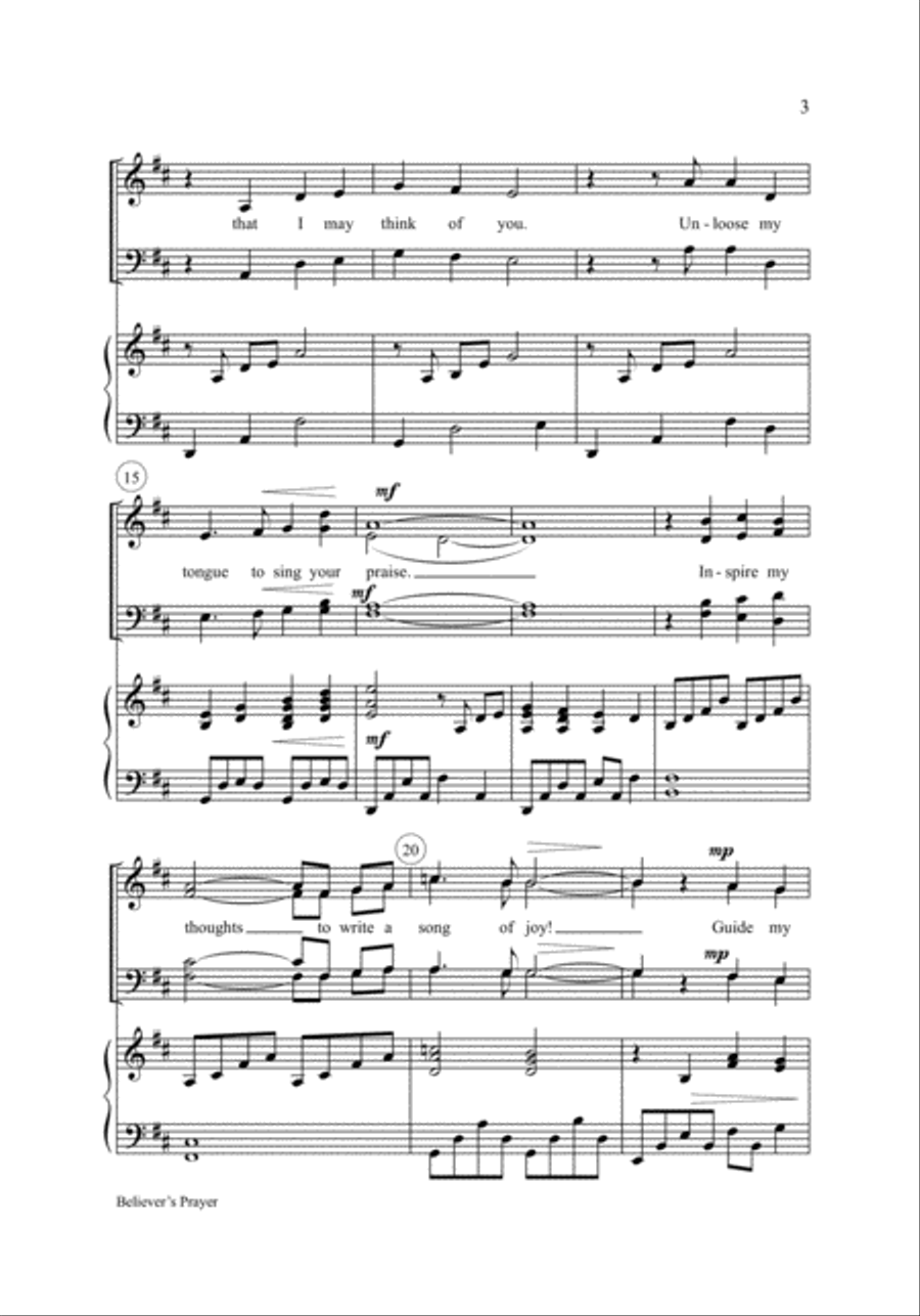 Believer's Prayer Believer's Prayer 4-Part scores gallery preview page 3