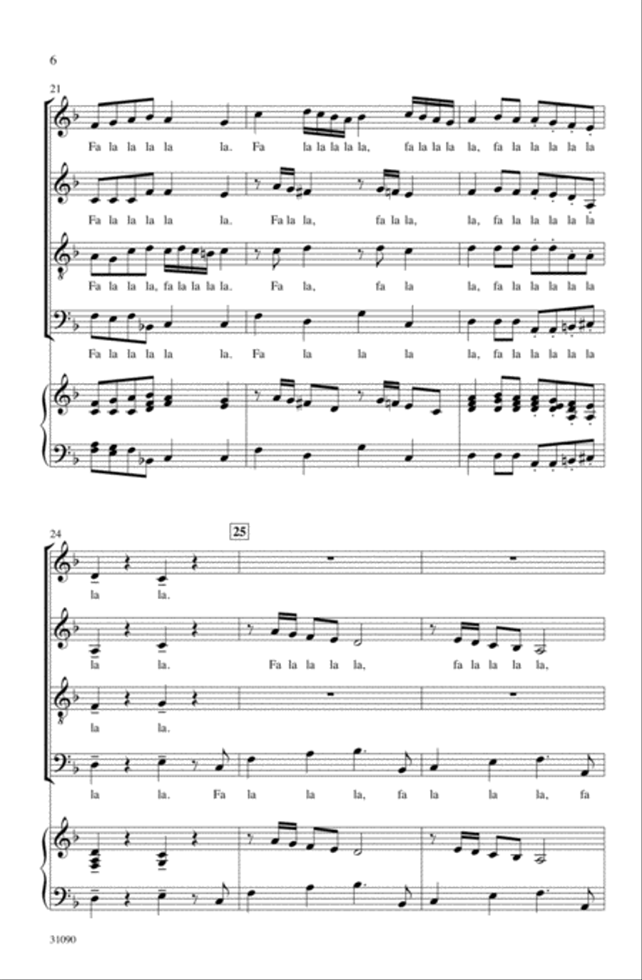 Christmas a la Fa La La 4-Part scores gallery preview page 5