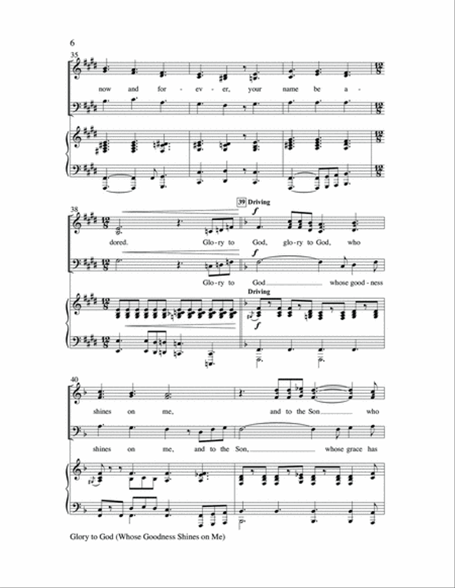 Glory to God (Whose Goodness Shines on Me) 3-Part scores gallery preview page 6