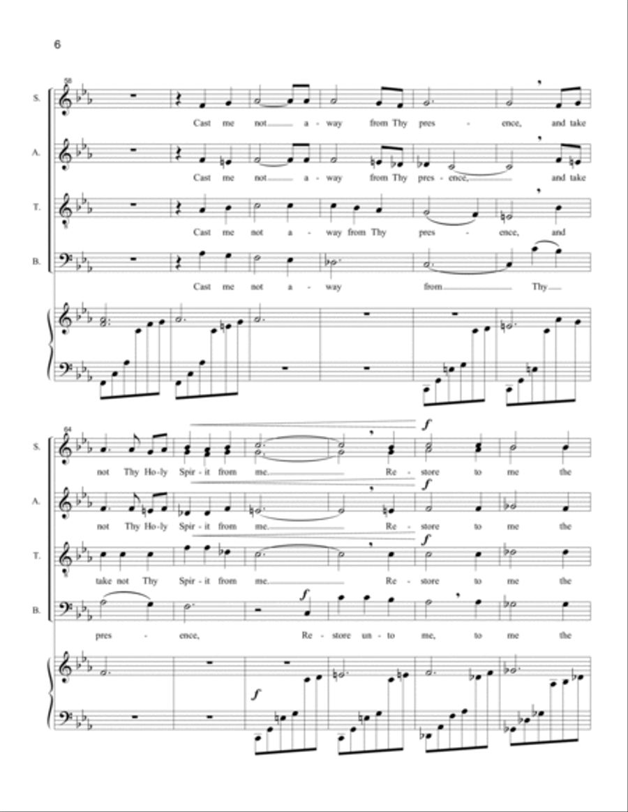 Create in Me a Clean Heart, O God (SATB) 4-Part scores gallery preview page 6